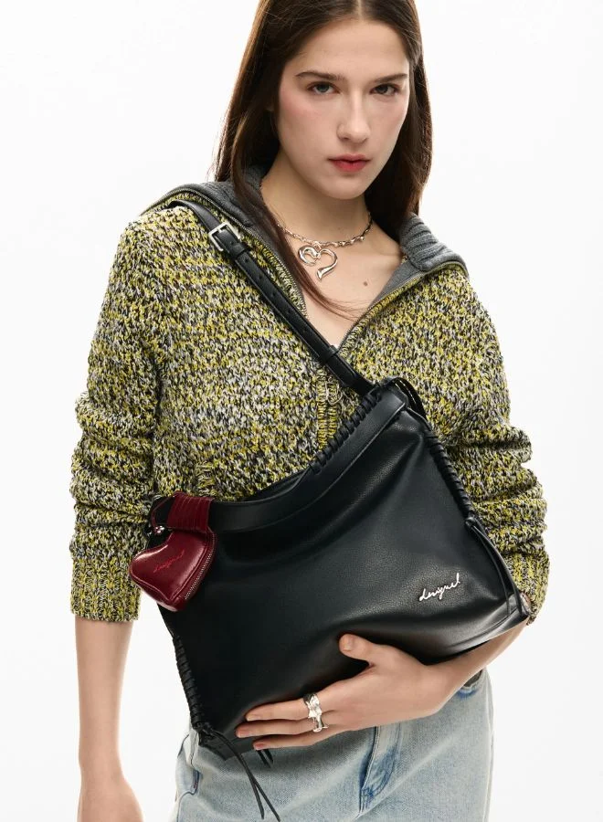 DESIGUAL Black Medium Bag With Heart Charm for Women | Best Price UAE